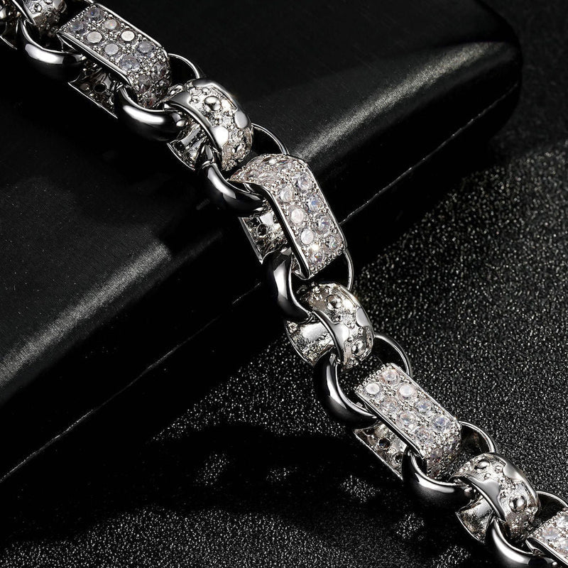 SILVER XXL GYPSY LINK BELCHER BRACELET WITH A ALBERT CLASP