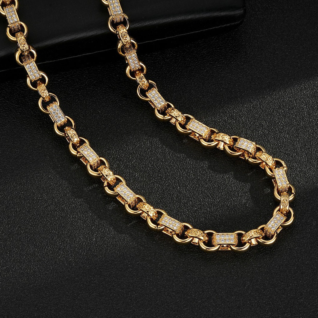 GOLD 10MM GYPSY LINK BELCHER CHAIN