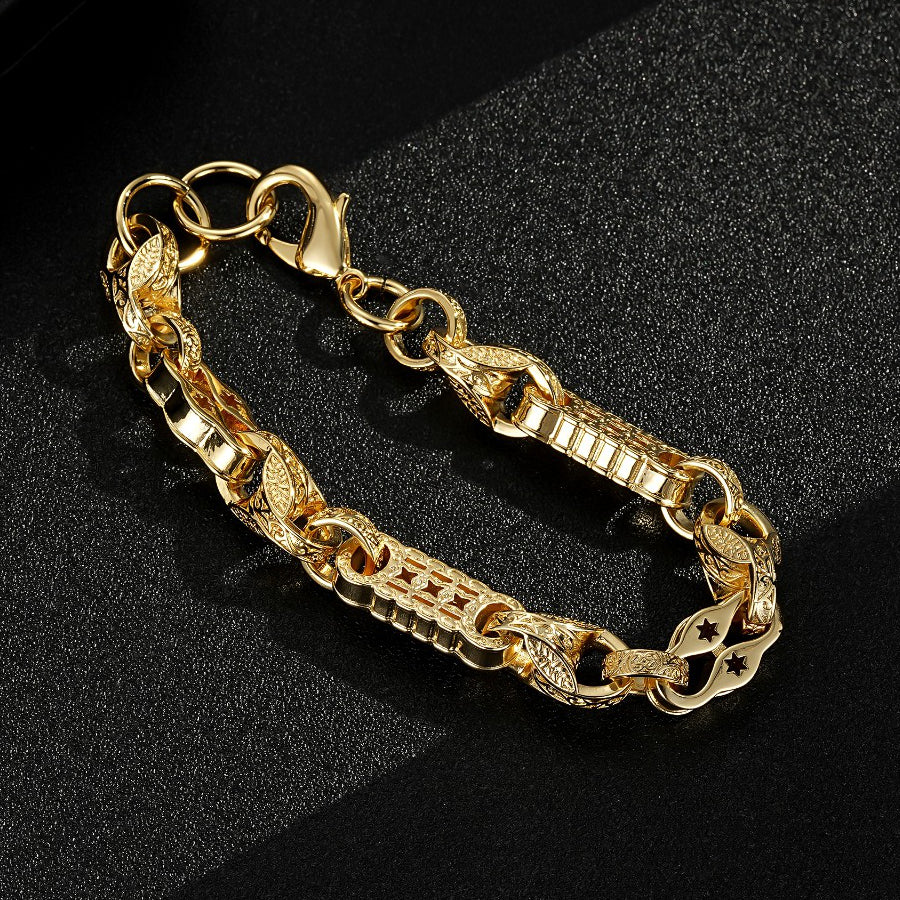 GOLD TULIP STARS AND BARS BRACELET