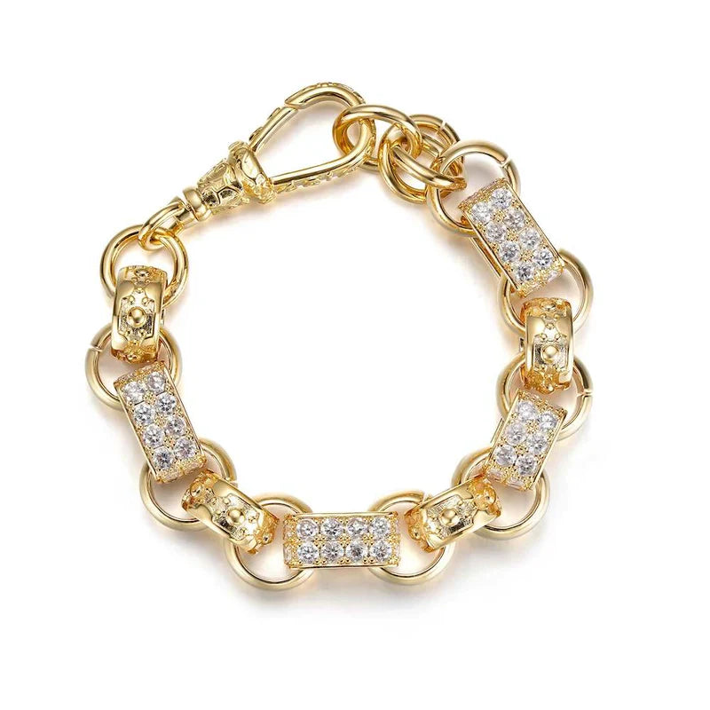LUXURY GOLD XXL GYPSY LINK BELCHER BRACELET WITH ALBERT CLASP