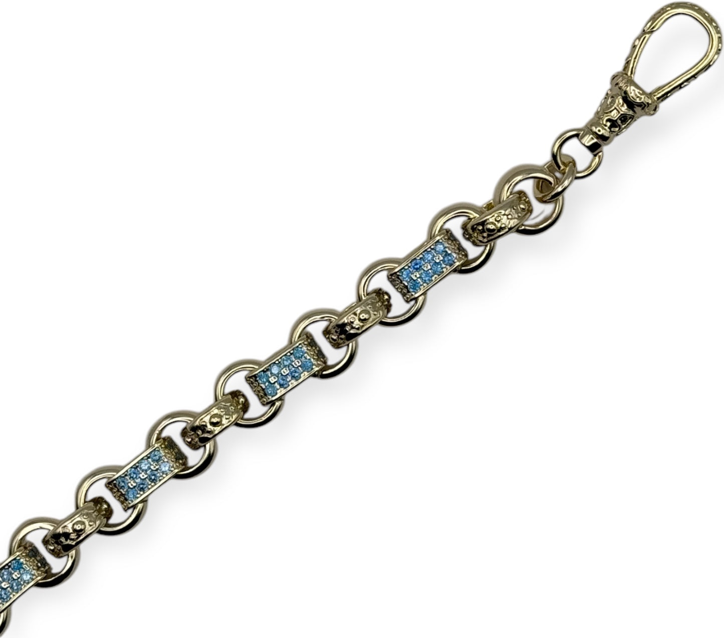 Children’s Gypsy link Belcher bracelets with Blue stones