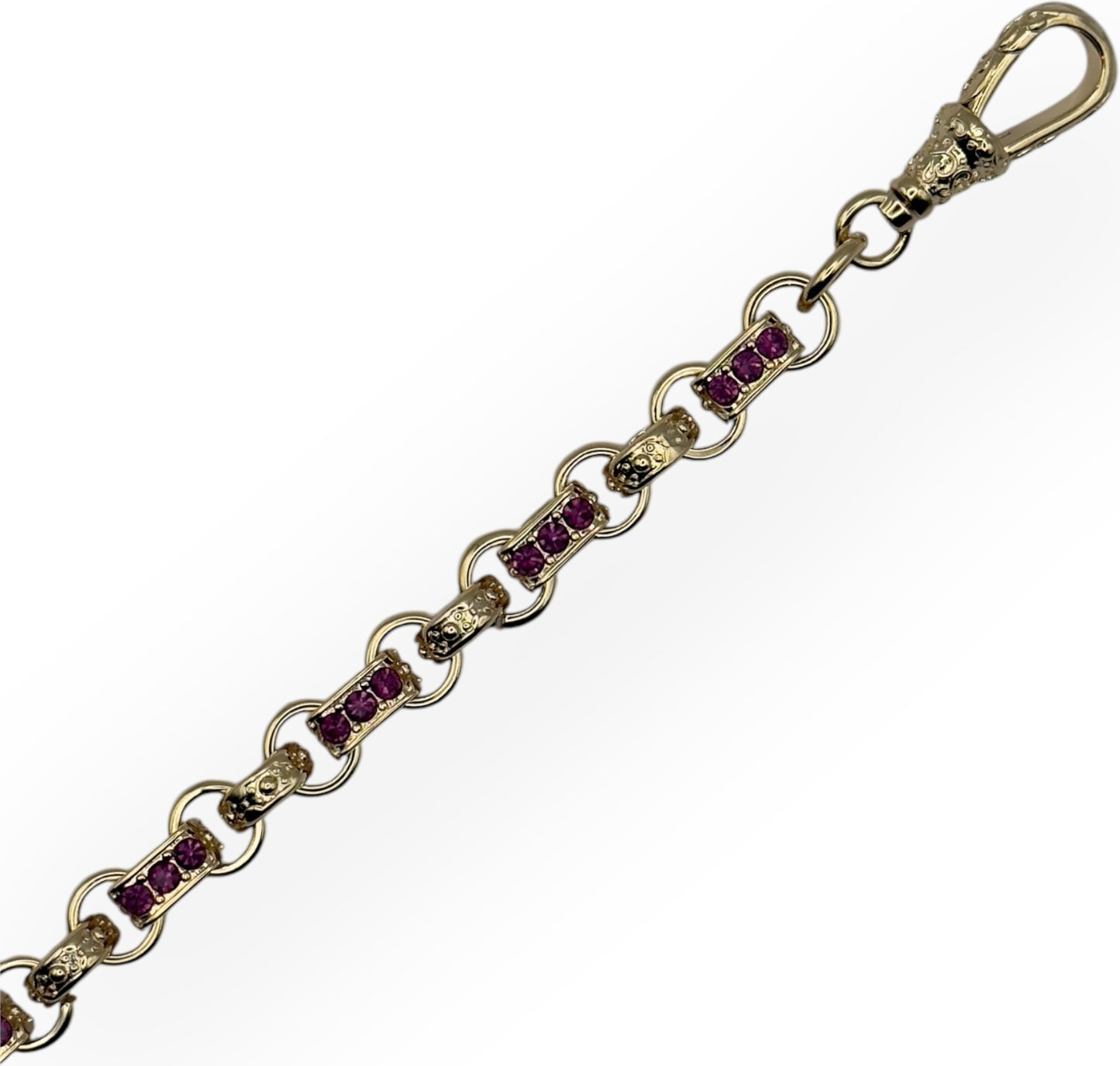 Children’s Gypsy link Belcher bracelet with Red stones