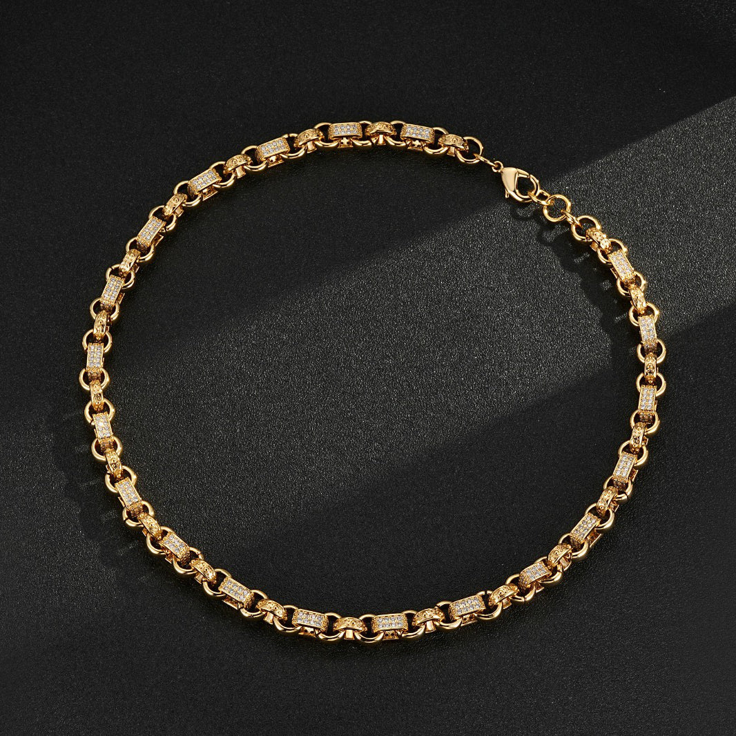 GOLD 10MM GYPSY LINK BELCHER CHAIN
