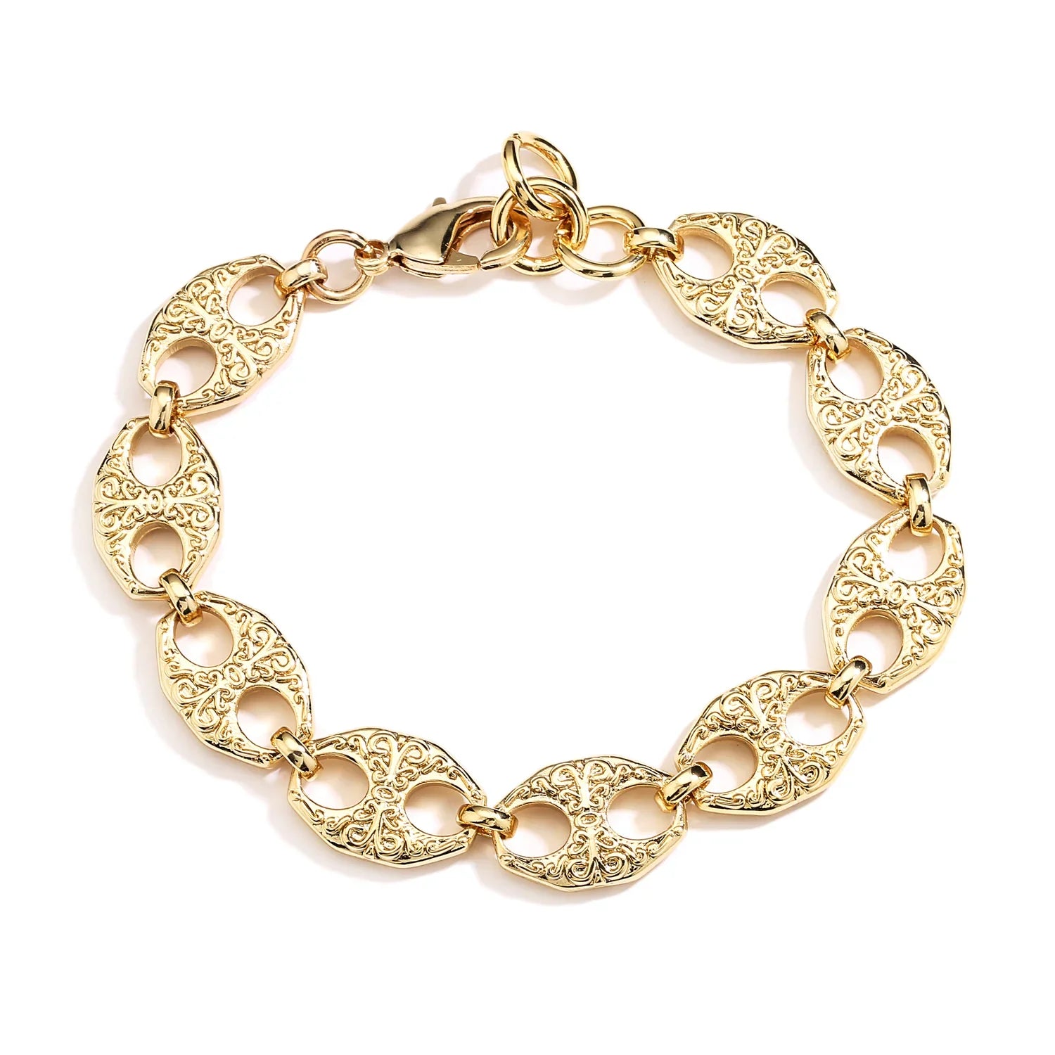 GOLD ORNATE GYPSY MARINE BELCHER LINK MARINER BRACELET