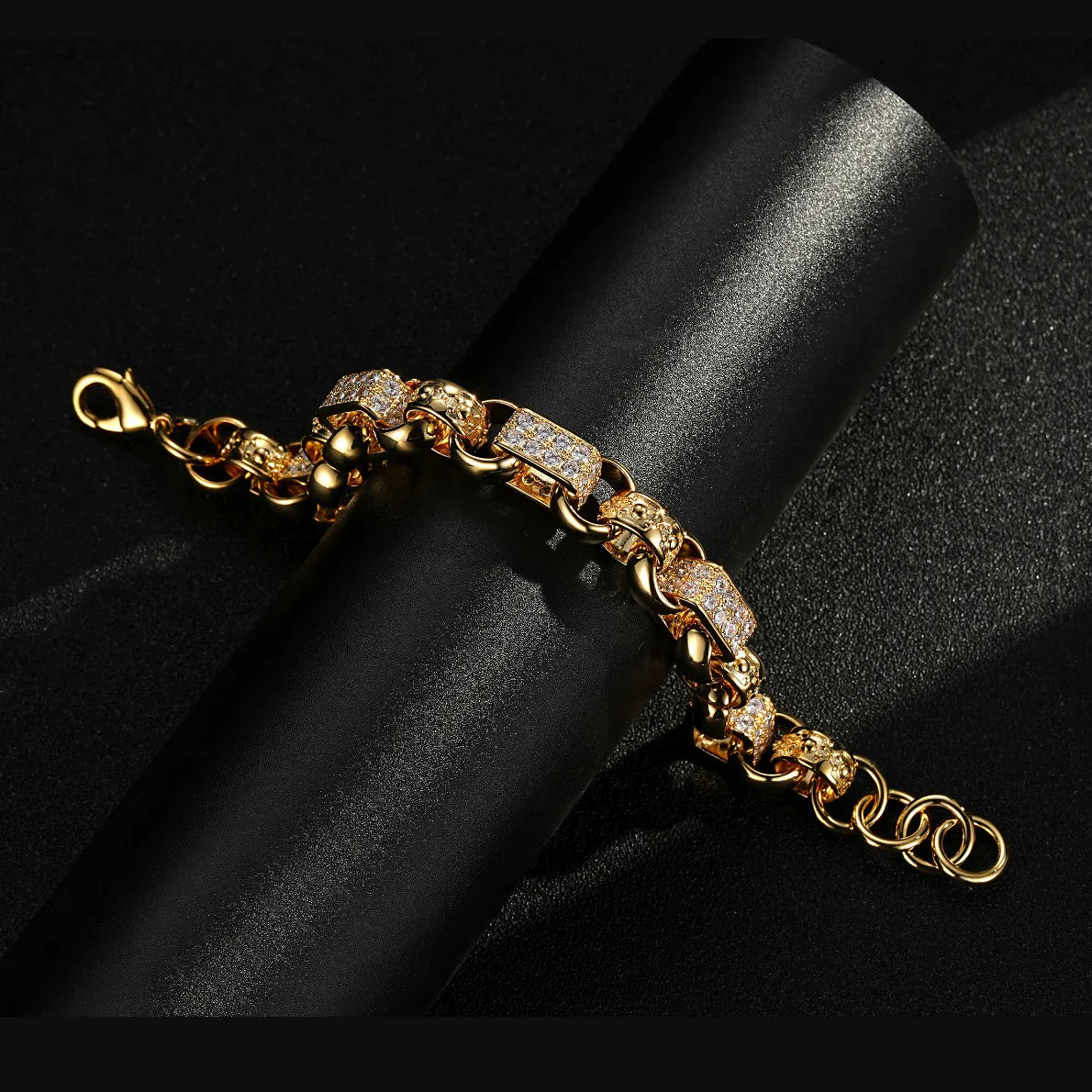 LUXURY GOLD XXL 14MM GYPSY LINK BELCHER BRACELET
