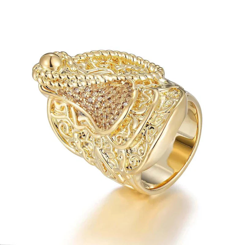 XXL GOLD SADDLE RING