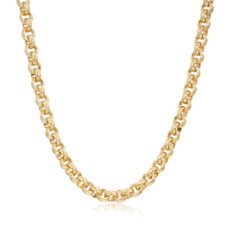 New 9mm Gold Lined Pattern Belcher Chain