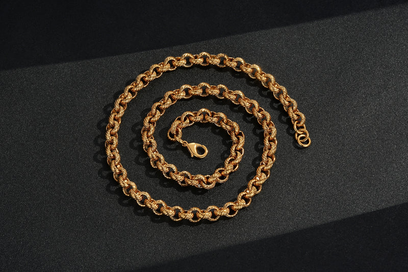 New 9mm Gold Lined Pattern Belcher Chain