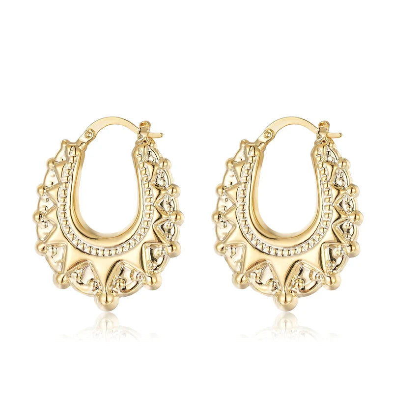 GOLD 30MM OVAL GYPSY CREOLE EARRINGS