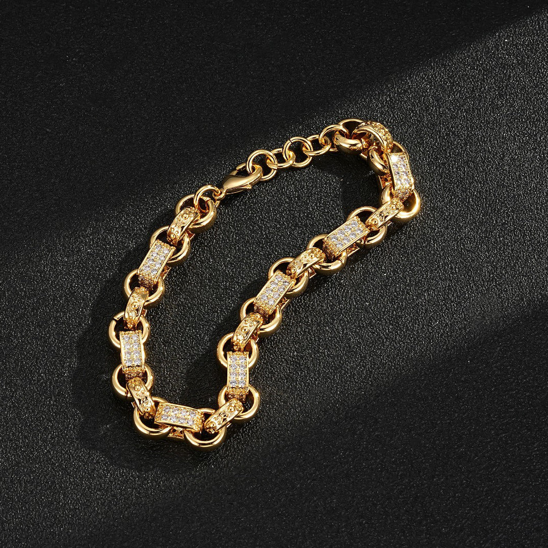 GOLD 10MM GYPSY LINK BELCHER BRACELET
